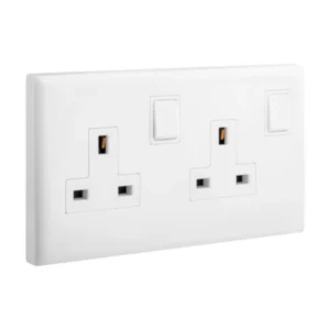 Ổ cắm đôi 3 chấu chuẩn Anh có công tắc 2 cực 13A – ELoe | 618048 Legrand