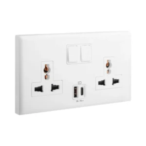 Ổ cắm đôi đa năng có công tắc kèm USB A+C | 618055 Legrand