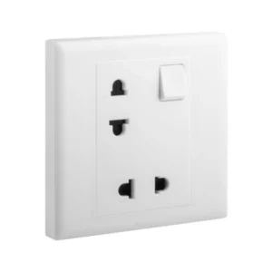 Ổ cắm đôi 2 chấu có công tắc chuẩn Âu Mỹ Eloe | 618090 Legrand