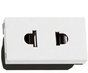 Ổ cắm 2 cực Âu – Mỹ có màng che – 16A-250V (có phân cực) – 1 Module – 654320 Legrand