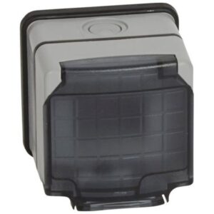Adaptor Mosaic – Plexo 66 – 2 modules – semi transparent lid – grey – 684636 Legrand