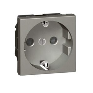Ổ cắm đơn 16A 2 modules chuẩn Đức Arteor – Magnesium | 572618 Legrand