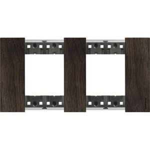 Mặt công tắc Bticino Living Now 2x2P 71mm màu nâu đậm KA4802M2LG Legrand