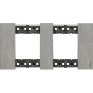Mặt công tắc Bticino Living Now 2x2P 71mm màu thép KA4802M2ZG Legrand