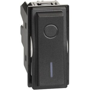 Công tắc Bticino Living Now 2 cực 16AX 250VAC 1 module màu đen KG4002 Legrand