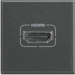Hạt ổ cắm HDMI 2M màu xám đen | HS4284 Legrand