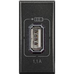 Hạt ổ cắm USB 1M màu xám đen | HS4285C1 Legrand