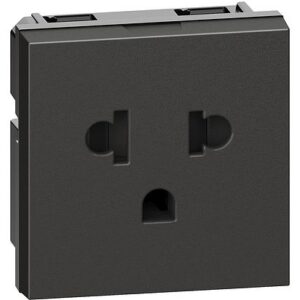 Ổ cắm Living Now 2P+E 16A 127/250VAC 2 module màu đen KG4126 Legrand