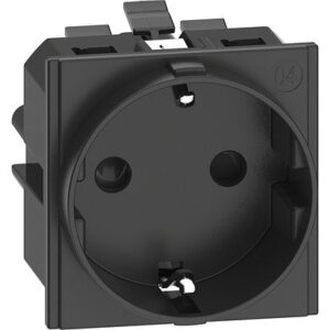Ổ cắm chuẩn Đức 2P+E 16A 250VAC 2 Modules – Đen | KG4141A Legrand
