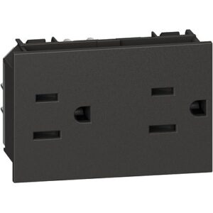Ổ cắm đôi Bticino Living Now 2P+E 16A 127/250VAC 3 module màu đen KG4185 Legrand