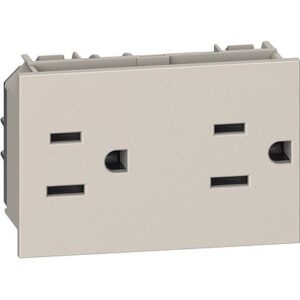 Ổ cắm đôi chuẩn Mỹ 2P+E 15A 127/250VAC 3 module màu cát KM4188 Legrand