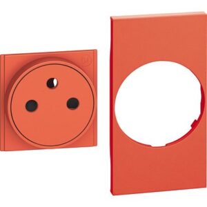 Mặt che + mặt viền cho ổ cắm Living Now K4142A 2 module màu đỏ KR55F Legrand