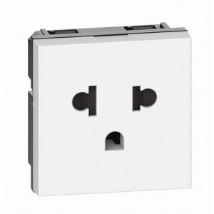 Ổ cắm chuẩn Âu/Mỹ 2P+E 16A 127/250VAC 2 module màu trắng KW4126 Legrand