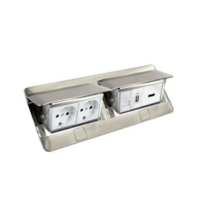Hộp âm sàn 8 module, mặt nhôm (2×4) – 054013 Legrand
