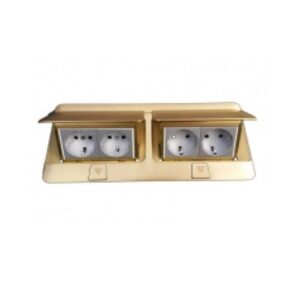 Hộp âm sàn 8 module, mặt đồng thau (2×4) – 054018 Legrand
