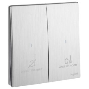 Công tắc báo hiệu DND & MUR Mallia Senses – 2 gang – Nhôm xước | 281046BA Legrand