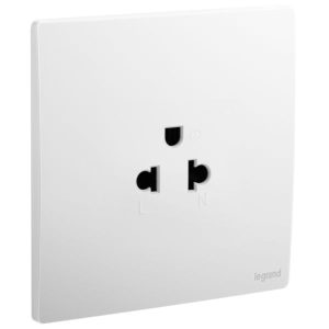 Ổ cắm điện Mallia Senses 1 gang EURO/US – 16A – mặt nhôm xước | 281103BA Legrand
