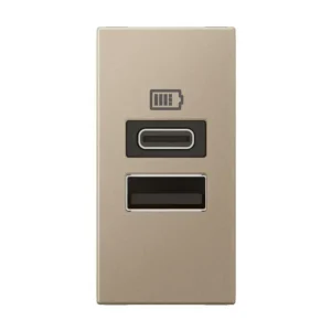 1 Module USB two ports A+C – 3A- 15W – Champagne | 571690 Legrand