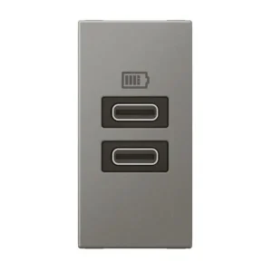 1 module USB 2 ports C+C – 3A-15W – Magnesium | 571693 Legrand