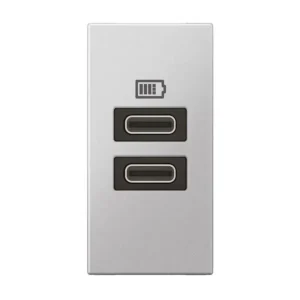 1 module USB two ports C+C – 3A-15W – Soft Aluminum | 571695 Legrand
