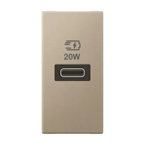 1 module USB single port type C Power delivery – 20W – Champagne | 571698 Legrand