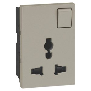 Ổ Cắm Arteor™ 2P+E Có Công Tắc – 3 Module – Màu Champagne | 572442 Legrand