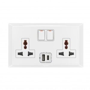 Ổ cắm đôi đa năng có bộ sạc USB Type A + C Belanko 617655 Legrand