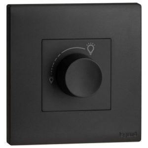 Công Tắc Dimmer Obria LED Rotary 300W – Màu Đen Mờ | MEC24073BL Legrand