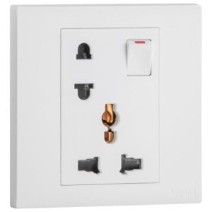 Ổ cắm đơn 2 chấu + đơn đa năng có công tắc – Obria Legrand | MEC32053 Legrand
