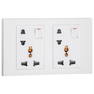 Ổ cắm đôi 2 chấu + đôi đa năng có công tắc – Obria Legrand | MEC32054 Legrand