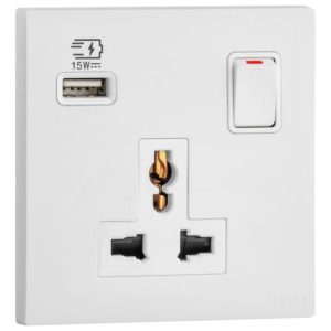 Ổ cắm đơn đa năng kèm USB-A 15W – Obria | MEC33081 Legrand