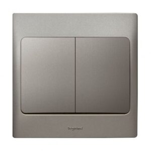 Công tắc đôi 1 chiều Mallia – xám bạc – 283402 Legrand