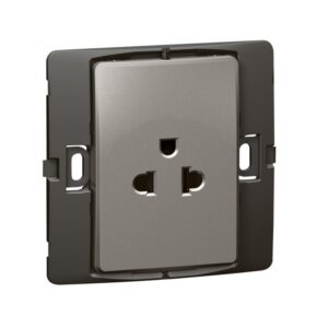 Ổ cắm 3 cực Mallia chuẩn Âu-Mỹ – xám bạc – 283503 Legrand