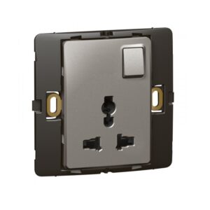 Ổ cắm đa năng Mallia có công tắc – xám bạc – 283520 Legrand